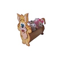 İzwoodcraft Sevi Mli Kedim Çocuk Ve Bebek Odası Kitaplık Ve Oyuncak Sepeti Sarı