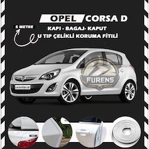 Opel Corsa D Oto Araç Kapı Koruma Fitili 5 Metre Parlak Beyaz Renk