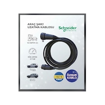Hes Veya Öznur Kablolu Araç Şarjı Uyumlu 50 Metre 3x4 Mm Ttr Tam Bakır 3.7kw - 16 Amper Schneider Kauçuk Fişli Uzatma Seyyar - 932254032