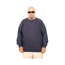 Mode Xl Battal Beden Selanik Bis Yaka Sweat U25819 İndigo