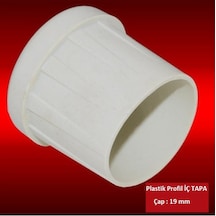50 Adet Plastik Profil Yuvarlak Tapa İçe Geçme Beyaz