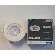 Ecolite 10'Lu Paket 6.5W 4000K Led Gömme Spot Ilık Beyaz Işık Beyaz