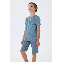 U.S. Polo Assn. Erkek Çocuk 2 Li Bermuda T-şhirt Takım Gri-2301 Gri