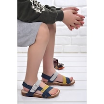 Kiko Şb 2517-26 Orto Pedik Erkek Çocuk Sandalet Terlik Lacivert - (414664047) Lacivert