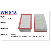 Wh816 Oem 16546-6859r Dacıa Duster Iı 1,0 Sce Otomobil Hava Filtre Air Filter