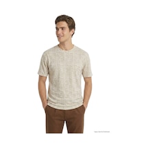 Kip Safran Baskılı Pamuk Karışımlı T-shirt