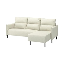 Ikea Bej Rahat Kanepe - Uzanma Koltuklu 3'lü Kanepe