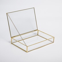 Cam Kutu Pirinç & Gold 40x30x5cm