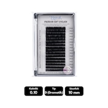 Misyul 0.10d Dramatik Kıvrım 10 Mm Soft Eyelash Doğal İpek Kirpik 16'lı