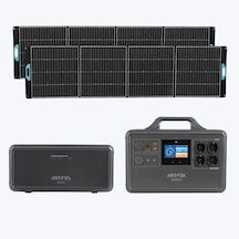 Antfea S2200 Pro Taşınabilir Güç Kaynağı + B2200 Backup Yedek Batarya + 2 Adet 400w Taşınabilir Güneş Paneli 2.4 Kw / 4.4 Kwh / 800 W