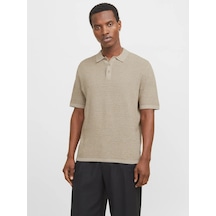 Jack & Jones Jjegeorge Knit Polo Ss Sn Erkek T-shirt-32817 Krem