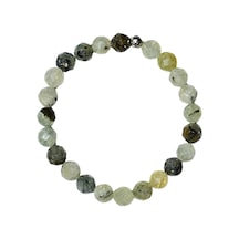 Prehnit Bileklik Doğaltaş 8mm Faset Kesim -10mm Yuvarlak Kesim Unisex Sevgi Ve Koruma Taşı 13464339
