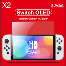 Nintendo Switch Oled Temperli Cam Ekran Koruyucu 2 Adet 9H Nintendo Switch Oled Temperli Cam Ekran Koruyucu 2 Adet 9H