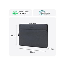 Mce-1504 14.1" Nova Eco Çevre Dostu 13-14 İnç Yeni Macbook Pro İçin Kılıf, Aksesuar Bölmeli Laptop Kılıfı, Ykk Fermuarlı Notebook & Tablet Kılıfı, Antrasit Diğer