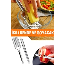 2'li Rende Ve Soyacak Seti Paslanmaz Metal Rende Soyacak Set Çelik 1 Adet Çelik Diğer