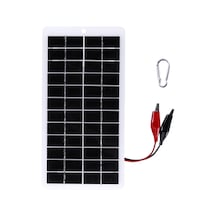 5w 12v Polikristal Güneş Paneli Lambası Su Pompası Klipsli Solar Şarj Cihazı Siyah