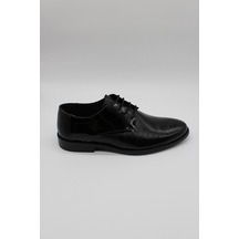 Siyah Hakiki Deri Rugan Bağcıklı Smokin Ayakkabı 1033230141-siyah
