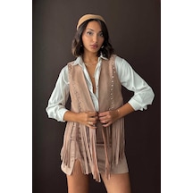 Verymoda Suni Kürk Mont Şık Ve Modern Kışlık Dış Giyim Vmf1806 VİZON