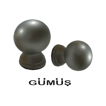 Perdemix Ahşap Rustik Top Başlık 2 Adet Gümüş