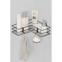 Zabata Yapışkanlı Banyo Köşeliği Köşe Rafı Duş Şampuanlık Duvar Düzenleyici Organizer Raf Siyah Metal Siyah Zabata Yapışkanlı Banyo Köşeliği Köşe Rafı Duş Şampuanlık Duvar Düzenleyici Organizer Raf Siyah Metal Siyah