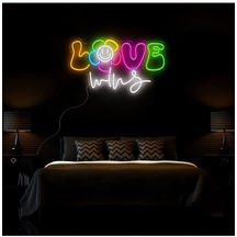 Twins Led Love Wins Yazılı Neon Tabela Çok Renkli Model:model:63043366