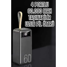 Powerbank 60.000 Mah Hızlı Şarj 4 Çıkışlı Uzun Şarj Süreli Dijital Göstergeli Siyah 85700408