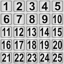 Metal Kapı Masa Dolap Numarası 15 Cm 15 Cm 25 Adet