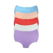 Puantiyeli Kadın Toparlayıcı Yüksek Bel Bato 5 Adet Külot Çok Renkli