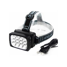 12 Ledli Güçlü Şarjlı Kafa Lambası Siyah