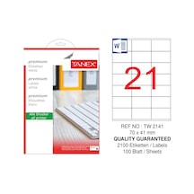 Tanex Tw-2141 70X41 MM Laser Etiket 100 Ad.