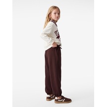 Koton Balon Form Pantolon Fiyonklu Beli Lastikli Bol Kesim Kahverengi 7wkg40124ak Kahve