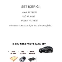 Chery Tiggo 7-8 Pro, Omoda 5 22 Benzinli Motorlar İçin Bakım Seti 3Lü - Hava + Yağ F. + Polen