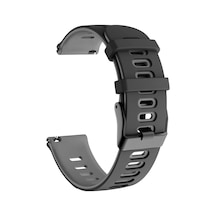 Haylou Rt Ls05s, Amazfit Gtr, Huawei Watch, Samsung Galaxy Watch İle Uyumlu 22mm Spor Silikon Kordon, Siyah/gri