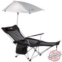 Funky Chaırs Legend Şemsiyeli Yatabilen Kamp Sandalyesi - Siyah