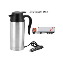 750ml Taşınabilir Paslanmaz Araba Elektrikli Su Isıtıcısı 24v/240w Gümüş Ey