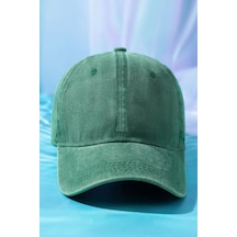 Unisex Yıkamalı Eskitme Açık Yeşil Kep Şapka