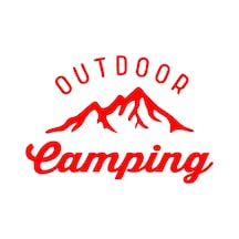 Outdoor Camping Sticker 17x17 Cm Kırmızı