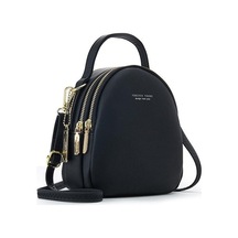 Ganzhoushop Sırt Sırt Saf Renk Küçük Kapasiteli Çantaları Çantaları Çantaları Büyük Black Bayan Bayan Bayan Basit Wj Siyah