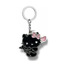 Siyah Hello Kitty Figürlü Anahtarlık Gotik Sevimli Aksesuar