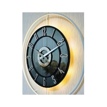 Pey Aksesuar Metal Camlı Duvar Saati 50 X 70 Cm Orta Boy Işıklı Gerçek Cam M51-beyaz-füme-siyah-gümüş M51-beyaz-füme-siyah-gümüş
