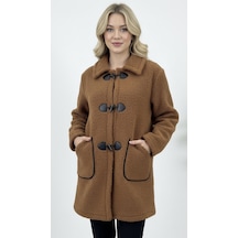 Hiramir Peluş Rahat Kalıp Mont Beyaz Ks2506 Taba