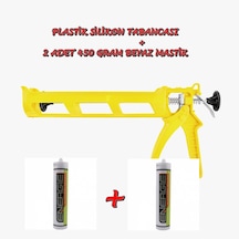 2 Adet 450 Gram Beyaz Mastik + Plastik Silikon Tabancası
