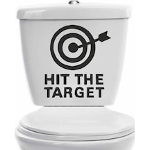 Hit The Target Hedefi Vur Duvar Kapı Cam Klozet Kapağı Banyo Wc Sticker 25x23 Cm