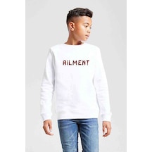 Tshirthane Ailment Baskılı Unisex Çocuk Beyaz Sweatshirt Beyaz