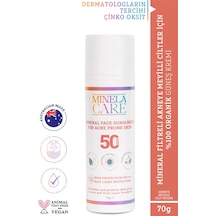 Minela Care Akneye Meyilli Ciltler İçin Yüz Güneş Kremi SPF50 70 G