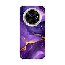 Tecno Spark 30c Uyumlu Ametist Taşı Mor Mermer Baskılı Silikon Kılıf