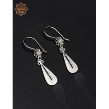 Sallantılı Damla Tasarım 925 Ayar Gümüş Telkari Kadın Küpe 201025199 Gümüş