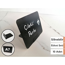 10 Adet Siyah Dekoratif Etiket Silinebilir Karatahta Etiket Seti