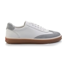 Bambi Beyaz Hakiki Deri Erkek Sneaker E01728358003 Beyaz