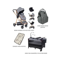 Öykü Bebek Dunyasi Yeni Doğan Bebek Çeyiz Seti Mamma Bebek Arabası - Otokoltuğu - Puset - Beşik - Çanta - Yatak